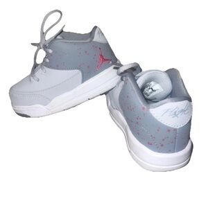 Jordan Kids Gray and Pink Sneakers